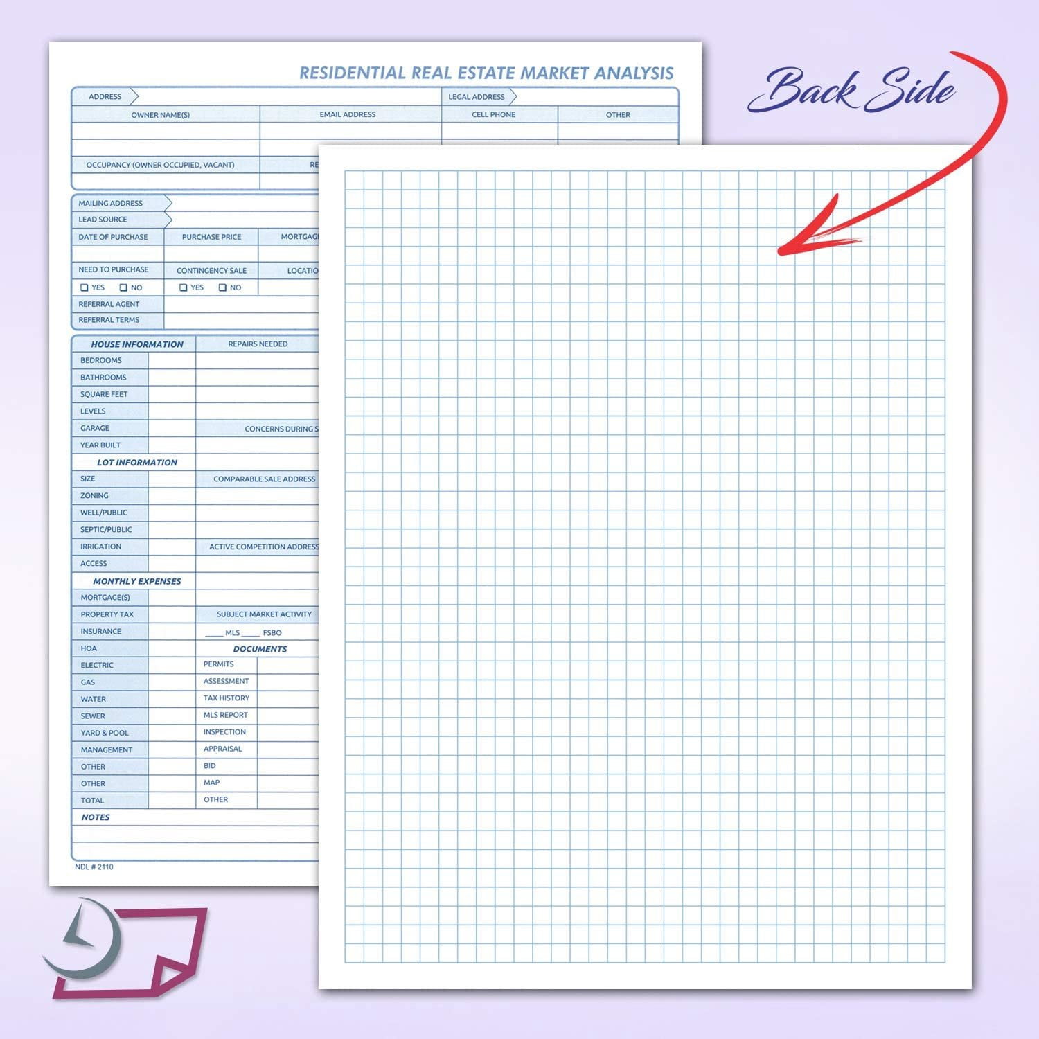 Residential Transaction and Grid Log Book, Solid Tool for Agents to Control Sales. Inspections, Reports, Contracts and Real Estate Management