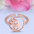 thumbnail image 2 of 11mm-Moon & Stars Toe Band Ring 925 Sterling Silver Thin Adjustable Stylish Rings for Women, 2 of 5
