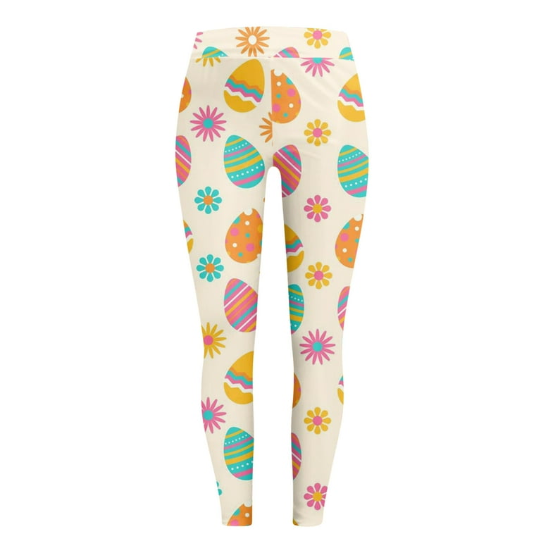 EHTMSAK Easter Day Leggings for Women Holiday Gym Fitness Workout Tummy  Control Yoga Pants Stretchy Rabbit Print Novetly Plus Size Leggings Eggs  Bunny Soft Tights Orange 2XL 