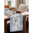 thumbnail image 3 of Ocean Life Starfish Coral Shell Table Runner 13x60in Non-Slip Cotton Linen Table Runners, Retro Blue Gradient Wood Grain Dresser Scarves TableRunner for Dinner Kitchen Dining Wedding Party, 3 of 9