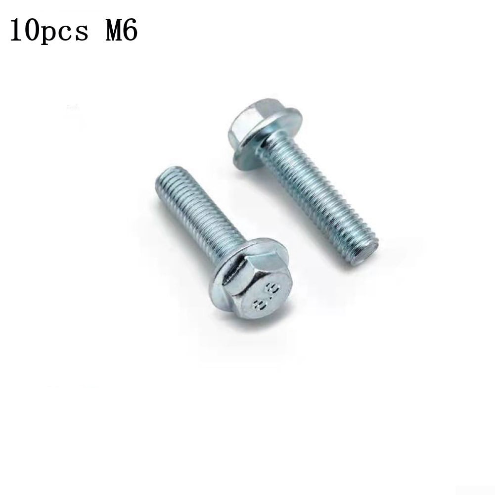 M6-1.0 x 25mm Flanged Hex Head Bolts Flange Hexagon Screws Stainless Steel 25pcs 
