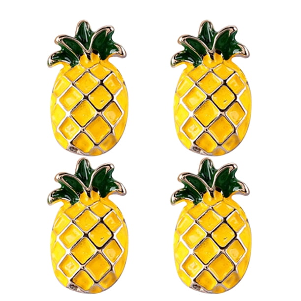 4pcs hermosos broches de piña alfileres de aleación clips vestido ropa broche accesorio para mujeres niñas (piña)