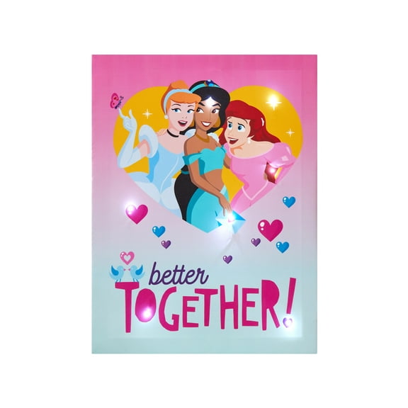 Disney Princess LED Canvas Art for Children's Room Décor, Pink