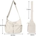 thumbnail image 6 of Canvas Shoulder Tote Bag with Multiple Pockets，Large Hobo Crossbody Bag for Women and Men…, 6 of 8
