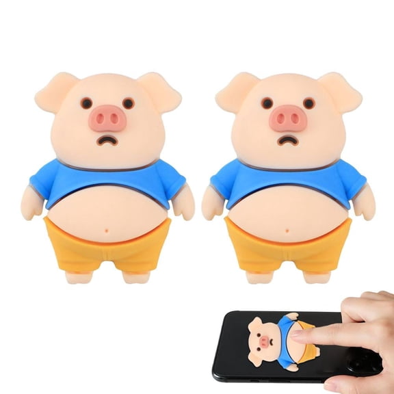 QenASHaing 3D Belly Sticker,Super Soft Silicone Anti-Collision Sticker for Home Aesthetics,Cute Puppy Wearing Orange Outfit with Pink Belly Decals Gift