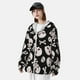 thumbnail image 3 of Fotbe black white Skull bone Chaqueta con Protección Solar UPF 50+ para Hombre y Mujer, Camisa con Capucha y Bolsillos-Large, 3 of 7