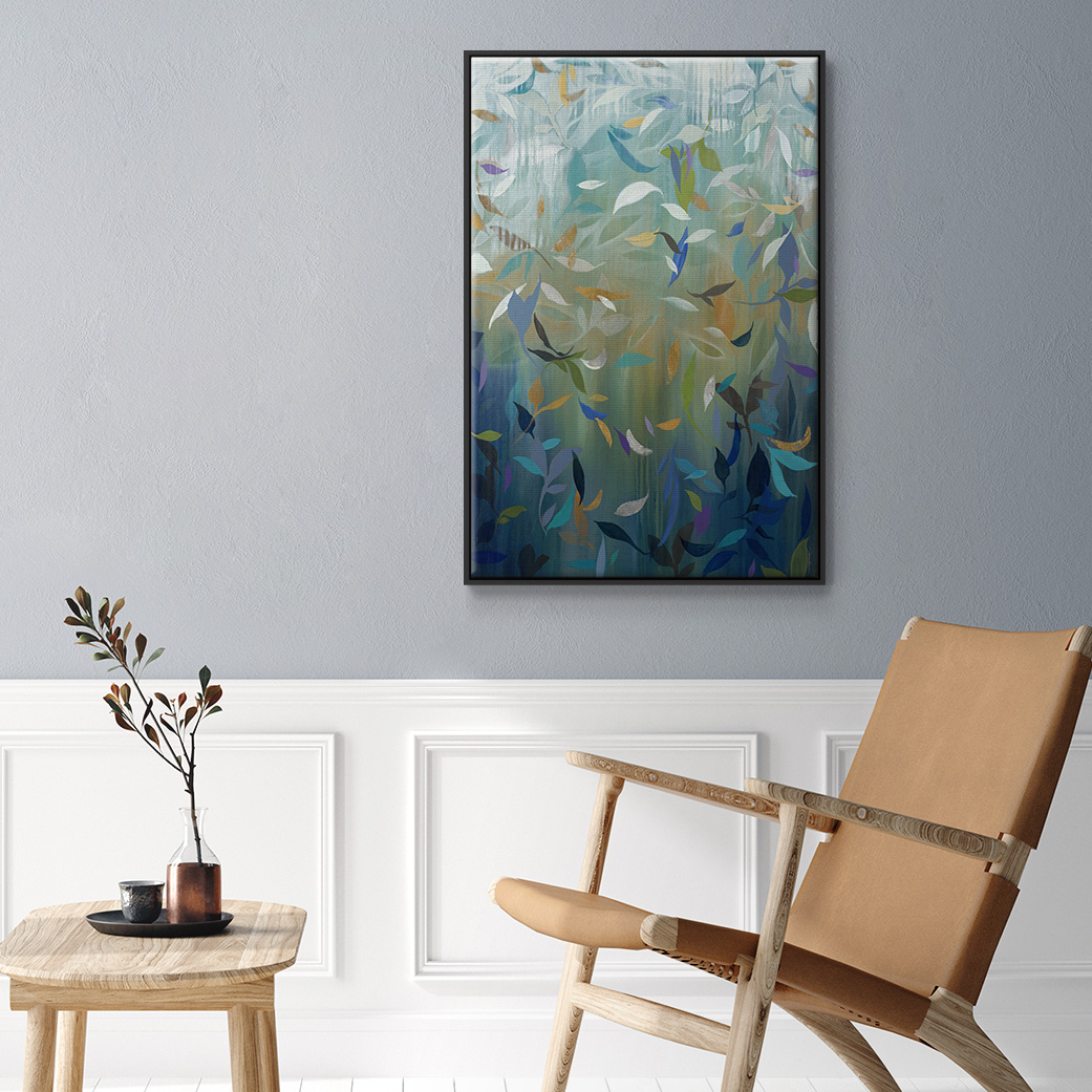 Falling Leaves Framed Premium Gallery Wrapped Canvas - Ready to Hang