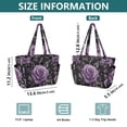 thumbnail image 4 of FORMRS Tote Bag for Women Quilted Large Capacity Travel Work Carry On Shoulder Handbag, Black Roses, 4 of 7