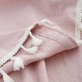 thumbnail image 5 of Fennco Styles Tiny Houndstooth Design Everyday Tablecloth 56" W X 56" L - Pink Cotton Blend Tassels Table Cover for Dining Room, Banquets, Holidays, Special Events and Home Décor, 5 of 5