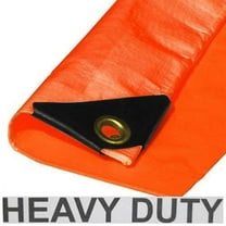10 x 10 Extra Heavy Duty Orange Tarp 3 Ply Reinforced Canopy 6 oz 12 Mil Canopy Tarp (Finished Size 9'.6 x 9'.6)