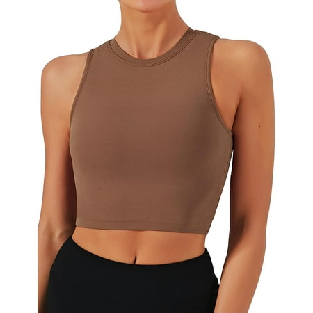 

Natural Feelings Sports Bras for Women Removable Padded Yoga Tank Tops Sleeveless Fitness Workout Running Crop Tops