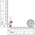thumbnail image 6 of Gem Stone King 18K Rose Gold Plated Silver Blue Created Sapphire and White Moissanite and Purple Amethyst Pendant for Women (1.34 Cttw, Gemstone September Birthstone, Heart Shape 5MM, 18 inch Chain), 6 of 6
