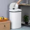 thumbnail image 3 of Pemberly Row 13 Gallon Stainless Steel Motion Sensor Automatic Trash Can - White, 3 of 11