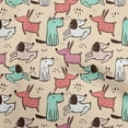 thumbnail image 1 of oneOone Cotton Silk Pale Orange Fabric Dog Cartoon Sewing Material Print Fabric By The Yard 42 Inch Wide-C7, 1 of 1