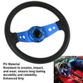 thumbnail image 3 of Universal Racing Steering Wheel Upgrade 14in Racing Style PU Aluminum Steering Wheel for Standard 6 Hole Hub Adapter Vehicles, 3 of 7