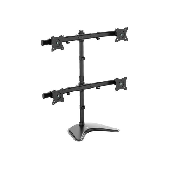 Eaton Tripp Lite Series TV Desk Mount Monitor Stand Quad-Display Swivel Tilt for 13" to 27" Displays - Stand - full-motion - for 4 monitors - steel - black - screen size: 13"-27" - desktop