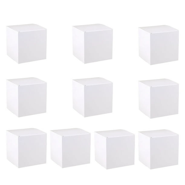 10pcs White Gift Boxes Square Packaging Box Folding Carton Case for
