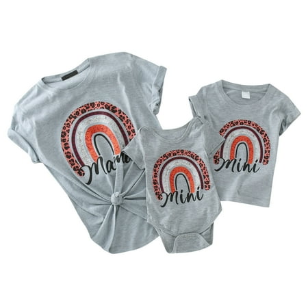 

TAIAOJING Mommy and Me Outfits T Short Tops And Blouse Casual Kids Me Summer Clothes Shirt Outfits Sleeve Family Baby Mommy For Toddler Rainbow Tee Girls Girls Tops 4-5 Years