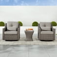 thumbnail image 5 of CHITA 3-Piece Outdoor Wicker Patio Furniture Set with Swivel Glider Chair, Outdoor Gray Wicker Chair with Cream Cushion, Brownish Gray, 5 of 13