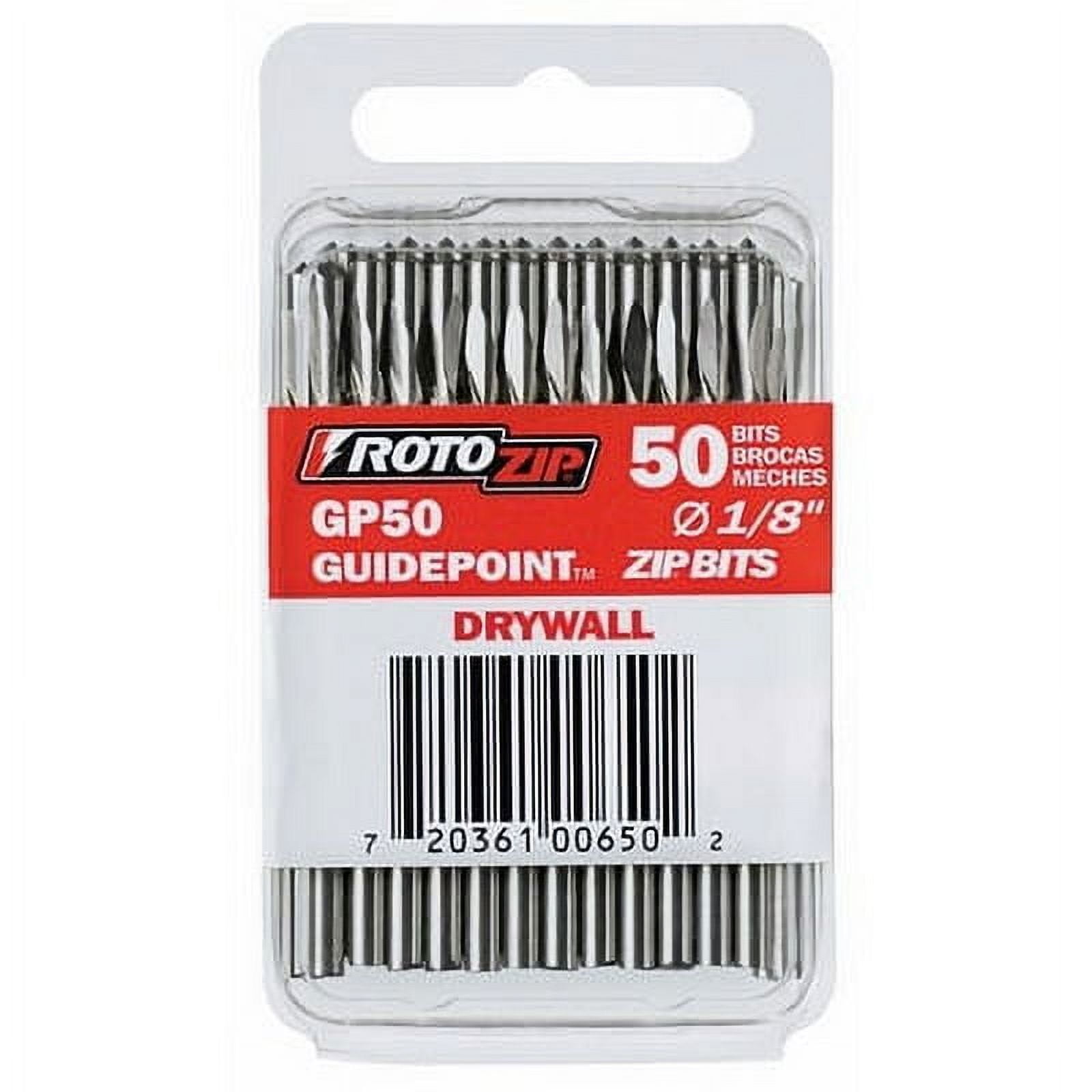 RotoZip, Drywall Bit, 1/8 in Dia, 2 7/16 in L, PK50 - Walmart.com