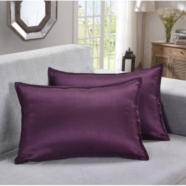 Aiking Home Collection 2 Pieces of 12" x 18" Solid Faux Silk Throw