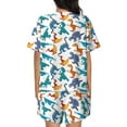 thumbnail image 6 of Haiem Block Dinosaur Pattern Pajama Set for Women 2 Piece Lounge Set Short Sleeve Tops and Shorts Soft Sleepwear-Large, 6 of 7