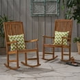 thumbnail image 2 of Noble House Arcadia Outdoor Acacia Wood Rocking Chairs (Set of 2) Teak, 2 of 4