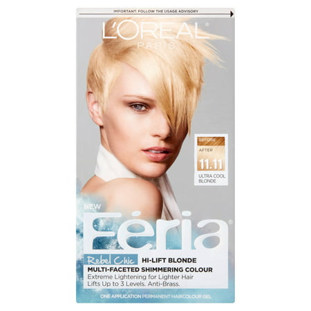 L'Oreal Paris Feria Multi-Faceted Shimmering Permanent Hair Color, 11.11 Icy Blonde (Ultra Cool Blonde), 1