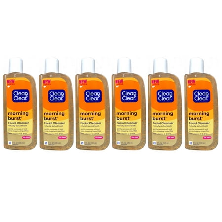 Clean & Clear Morning Burst Oil-Free Facial Cleanser with Vitamin C & Ginseng, Gentle Daily Face Wash for All Skin Types, 8 fl. oz (Pack of 6) Packaging May Vary