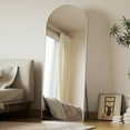 thumbnail image 5 of BEAUTYPEAK Arched 64.1"x21.1" Full Length Mirror Floor Mirror Sturdy MDF Mirror with Stand Full Body Mirror, Silver, 5 of 5