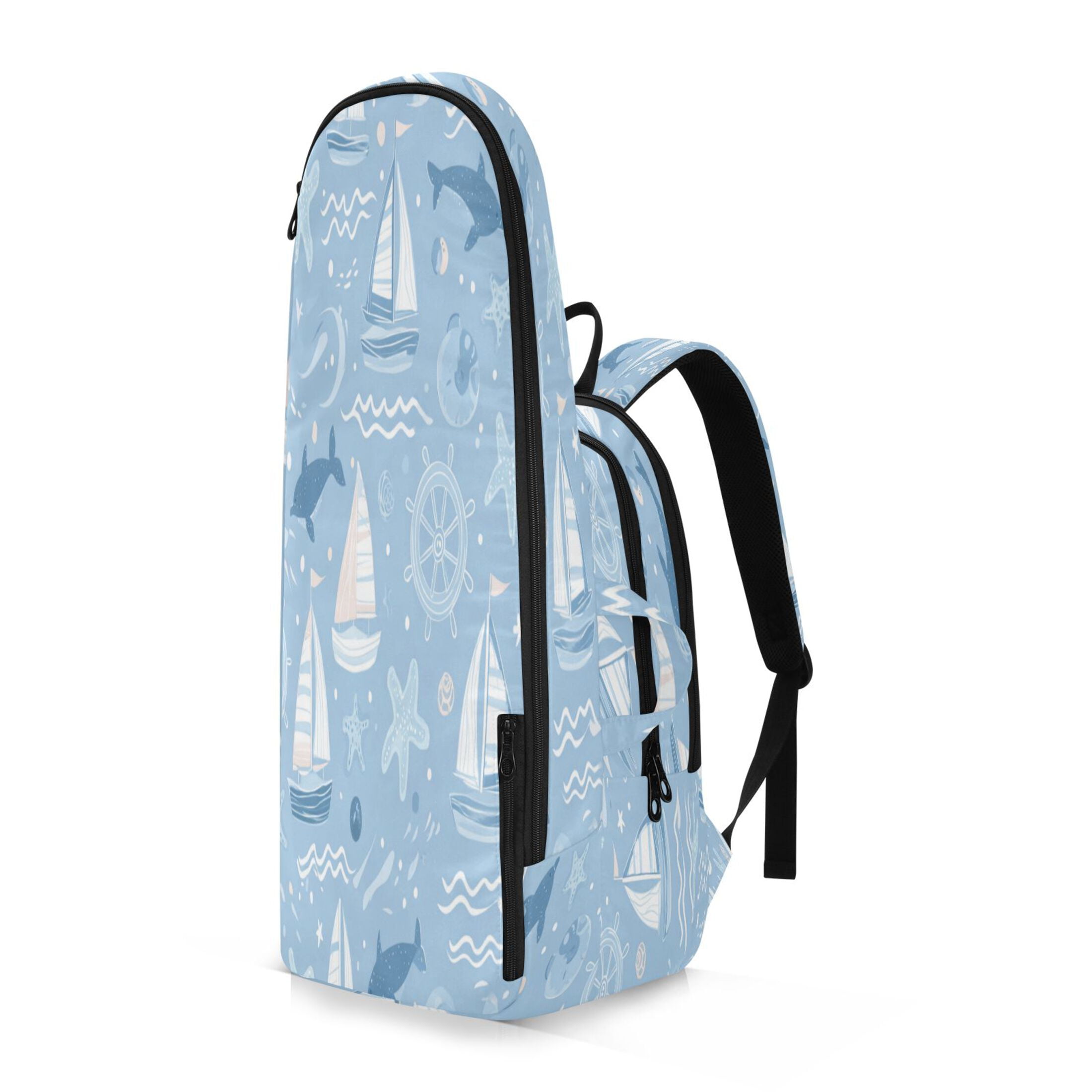 2 Racquet Holder Tennis Backpack Tennis Racket Covers Gym Bags Light Blue Marine Animal Design