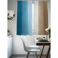 thumbnail image 4 of Blue Brown Ombre Sheer Curtains 63 Inch Length 2 Panels Set, Vintage Country Wooden Voile Window Treatment Rod Pocket Curtains Sheers Drapes for Bedroom/Living Room/Kitchen 52x"63"x2, 4 of 7