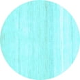 thumbnail image 1 of Ahgly Company Indoor Round Solid Light Blue Modern Area Rugs, 4' Round, 1 of 4