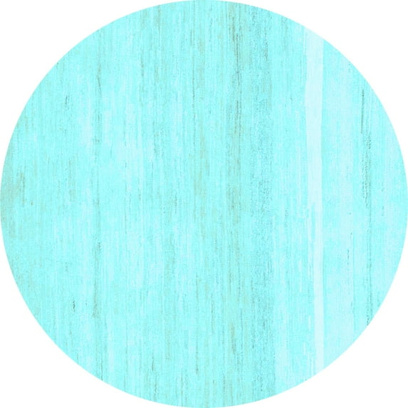 Ahgly Company Indoor Round Solid Light Blue Modern Area Rugs, 3' Round