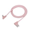 thumbnail image 1 of Cable trenzado Micro USB 2.0 de ángulo recto de 90 grados de 1 m para carga y sincronización de datos, color rosa, 1 of 4