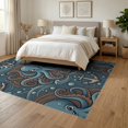 thumbnail image 3 of ODIKA 6'x9' Washable Area Rug Easy Care, Non-Shedding, Cartoon Whimsical Nautical Cephalopod Dusty Muted Pirate Palette for Queen Size Bedroom Under Bed Master Suite, 3 of 7
