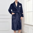 thumbnail image 2 of Men's Bathrobe Soft Warm Comfortable Home Wear Cozy Loungewear Relaxing Sleepwear Winter Robe, 2 of 5