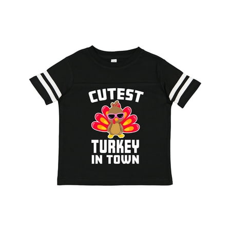 

Inktastic Thanksgiving Cutest Turkey in Town Gift Toddler Boy or Toddler Girl T-Shirt