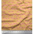 thumbnail image 1 of Soimoi Moss Georgette Fabric Grass & Flamingo Bird Print Fabric by The Yard 42 Inch Wide, 1 of 3