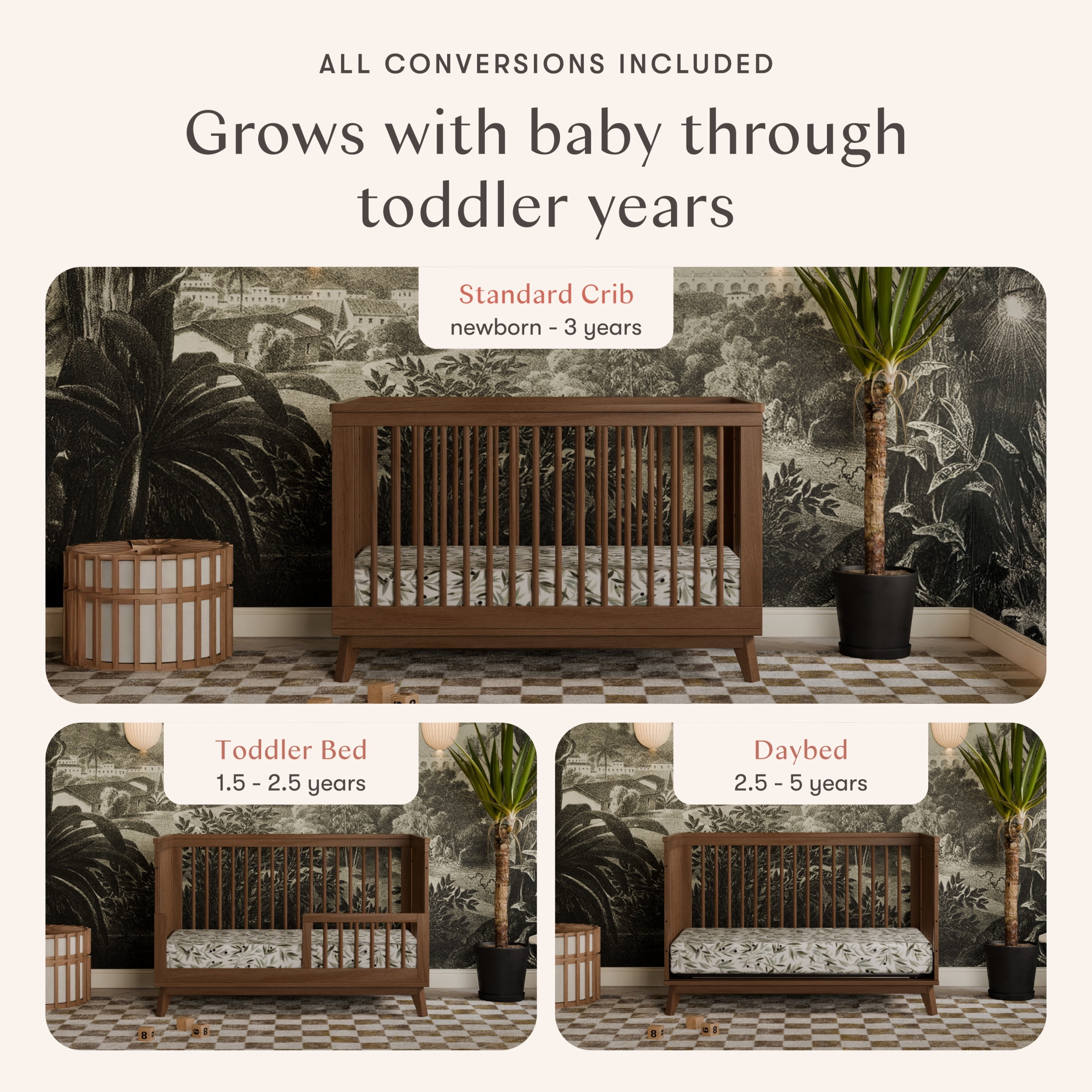 Babyletto Scoot 3-in-1 Convertible Crib with Toddler Bed Conversion Kit