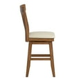 thumbnail image 5 of Weston Home Sheena Farmhouse Square Swivel Panel Back 24" Counter Height Stool, Oak, 5 of 6