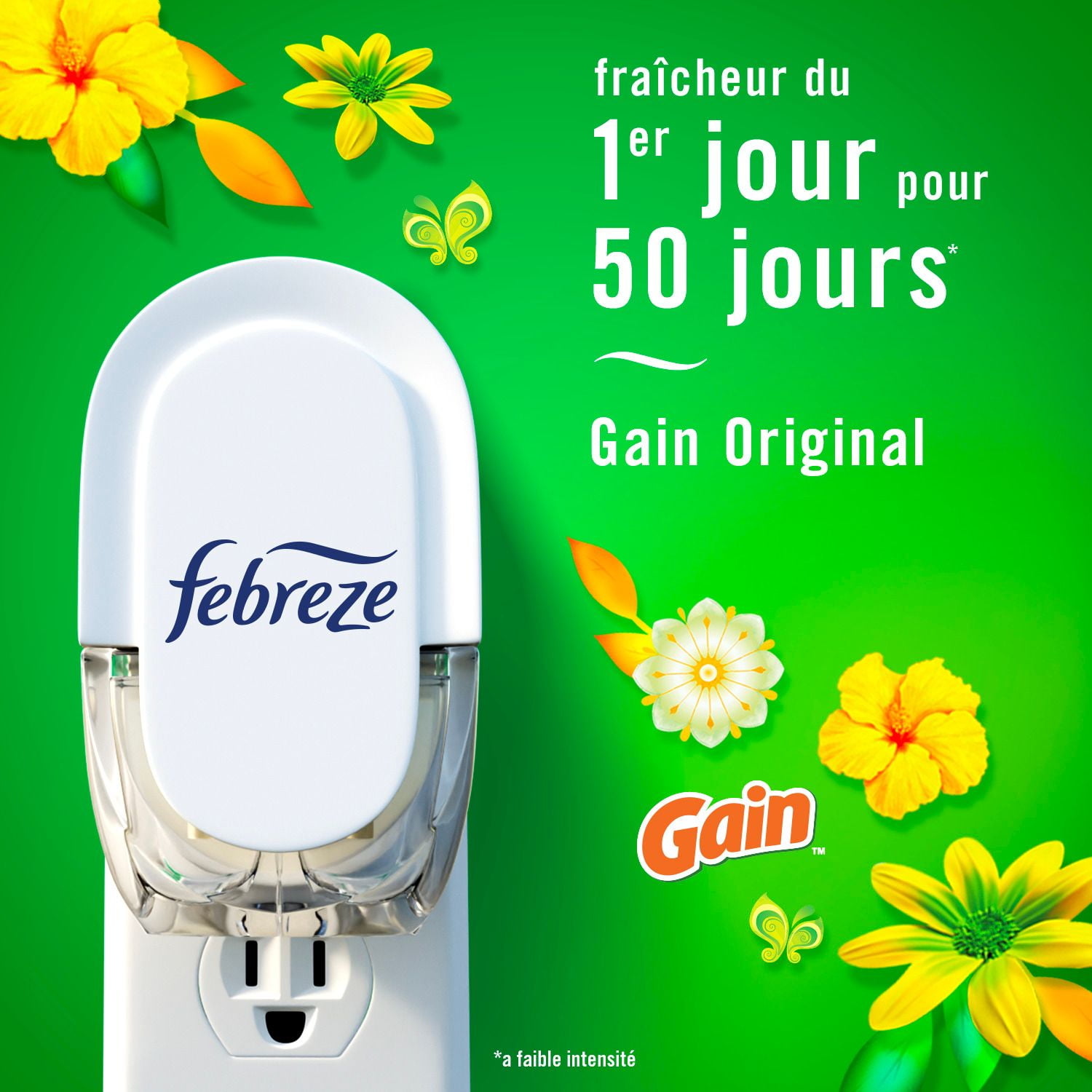 Febreze Plug In Air Freshener, Odor-Fighting Scented Oil Starter Kit, Gain Scent, Warmer + 4 Refill