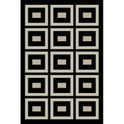 Angle View: Orian Muse Accent Rug 3'11" x 5'5", Black