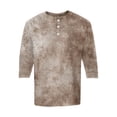thumbnail image 6 of CCRFTGI Henley Shirts for Men 3/4 Sleeve Raglan Big and Tall Tie Dye T Shirts Sport Athletic Button Classic Summer Fall Tee Tops Red L, 6 of 8