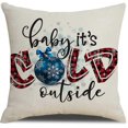 thumbnail image 4 of SZTXJ Set of 4 Christmas Pillowcases 18" x 18" Linen Farmhouse Christmas Decoration Cushion Pillow Case for Couch Kitchen Couch, Christmas Decor, Indo, 4 of 5
