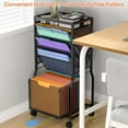 thumbnail image 7 of 8 Tier Rolling File Cart With Hanging Folder Organizer, Mobile 2 Sides Access Bookcase, Beside/Under Desk Cart With Wheels for Office Home School Organization, 7 of 7