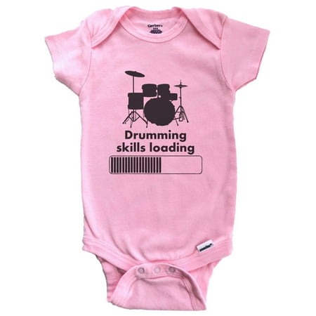 

Drumming Skills Loading Funny Music Baby Bodysuit (Pink) 0-3 Months