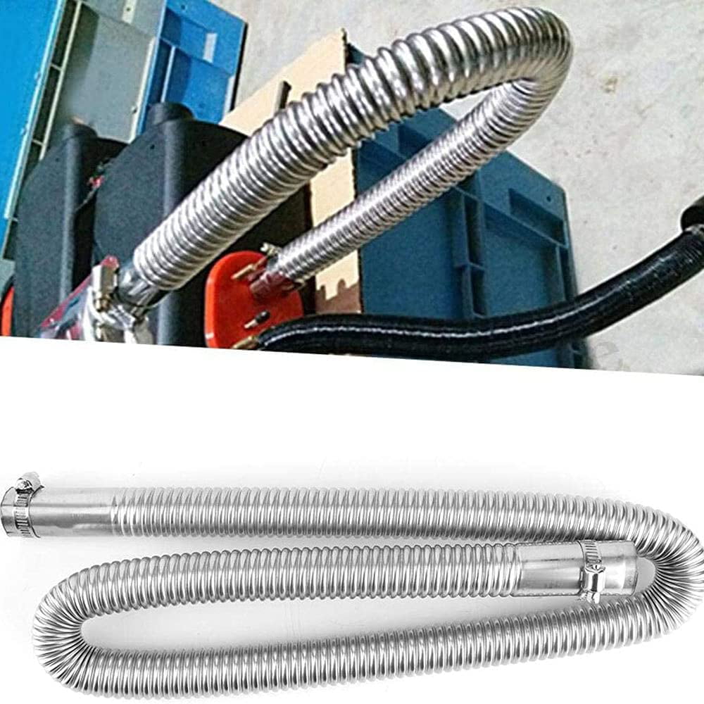 Welltobuy Stainless Steel Air Heater Tank Exhaust Pipe For Auto Car Truck Boat Round Diesel Gas Vent Hose For Parking Air Heater 