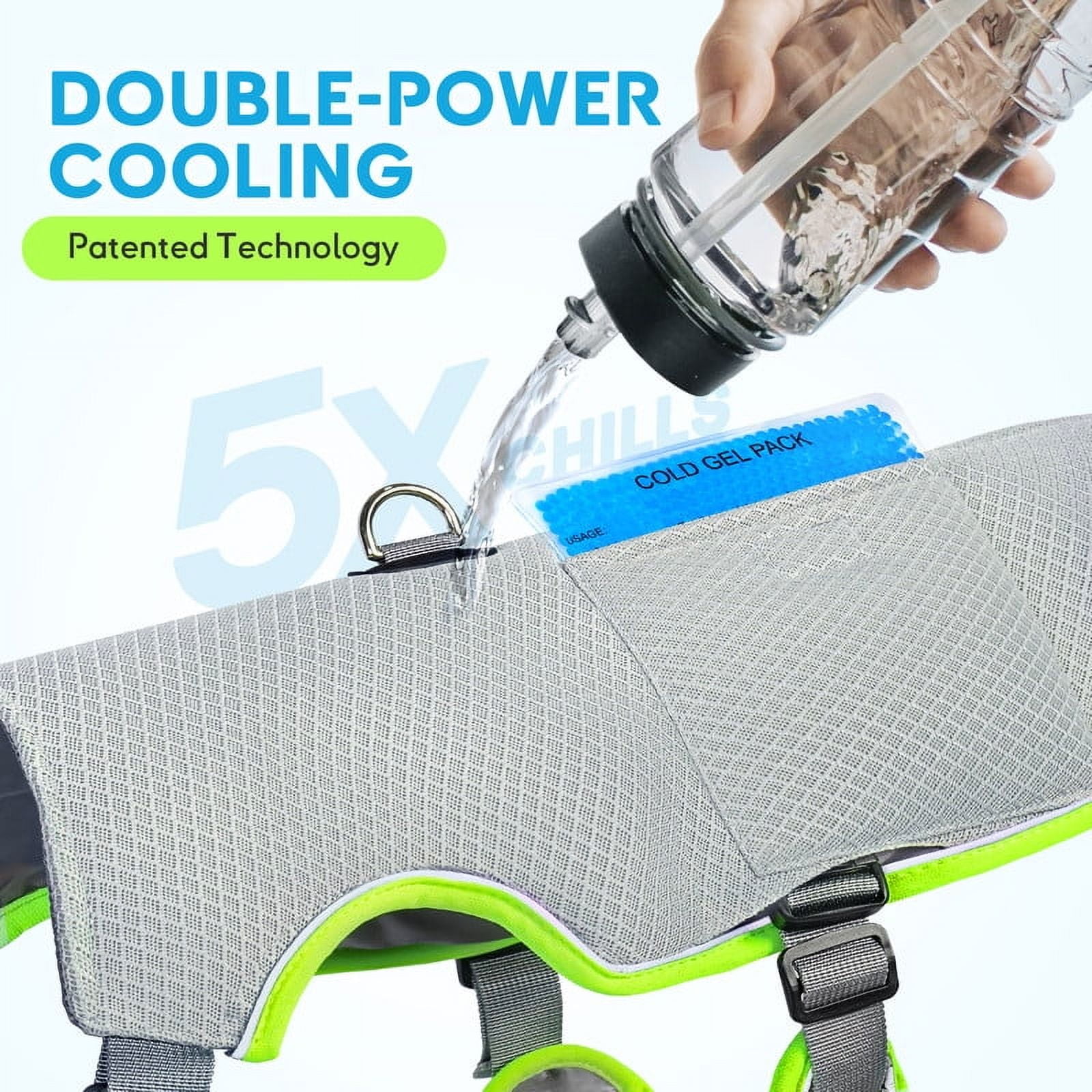 Dog Cooling Vest with Ice Packs Breathable Adjustable Dog Ice vest with D Ring Evaporation Cooler Dog Jacket for Hot Weather Dog Cooling Shirt for Small Medium Large Dogs Puppies, Medium