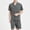 Gray, variant on Asgosdo Men Pajamas Sets Short Sleeve Sleepwear 2 Piece Pj Sets for Men Soft Nightwear with Pockets, Blue